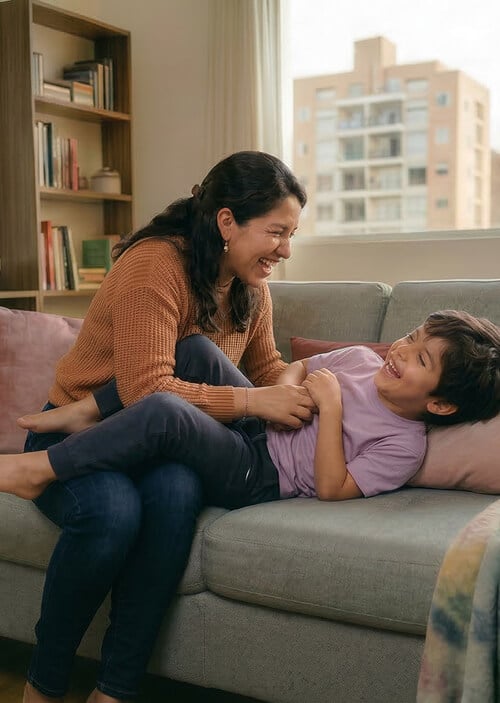 mama cargando hijo - Rimac